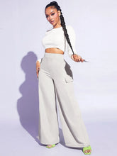 SXY Flap Pocket Side Wide Leg Pants
