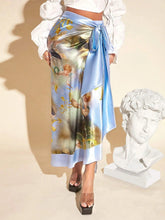 SXY Figure Graphic Knot Side Wrap Skirt