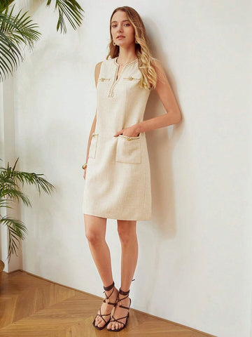 MOTF PREMIUM NOTCHED NECK TUNIC DRESS MOTF PREMIUM NOTCHED NECK TUNIC DRESS