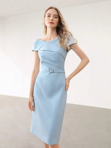 MOTF PREMIUM BELTED OFF SHOULDER FITTED DRESS MOTF PREMIUM BELTED OFF SHOULDER FITTED DRESS