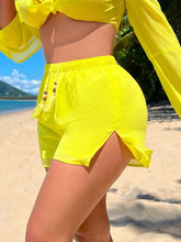 SXY Drawstring Waist Split Hem Shorts