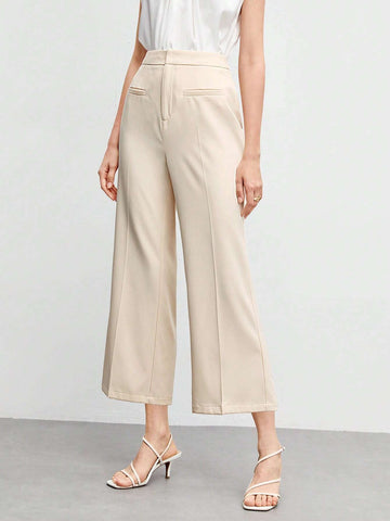 BIZwear Solid Cropped Flare Leg Pants BIZwear Solid Cropped Flare Leg Pants