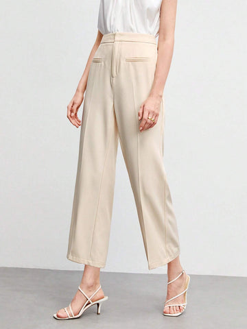 BIZwear Solid Cropped Flare Leg Pants BIZwear Solid Cropped Flare Leg Pants