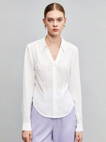Solid Button Front Shirt Solid Button Front Shirt