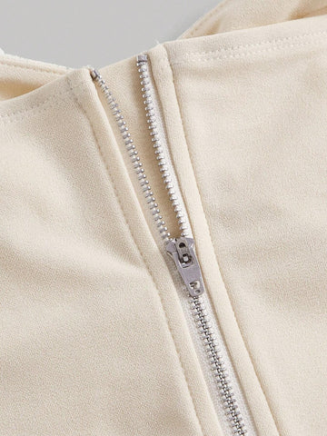 Sweetheart Neck Flounce Sleeve Crop Blouse Sweetheart Neck Flounce Sleeve Crop Blouse