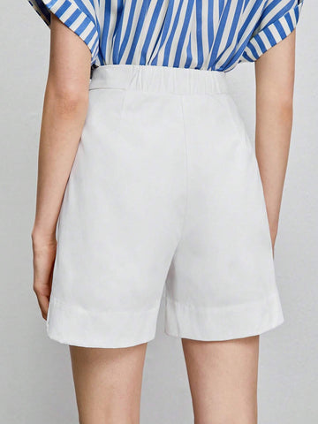 BIZwear Fold Pleated Slant Pocket Shorts BIZwear Fold Pleated Slant Pocket Shorts