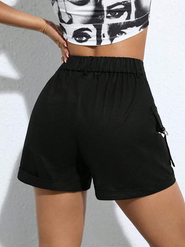 PETITE Flap Pocket Buckle Detail Cargo Shorts PETITE Flap Pocket Buckle Detail Cargo Shorts