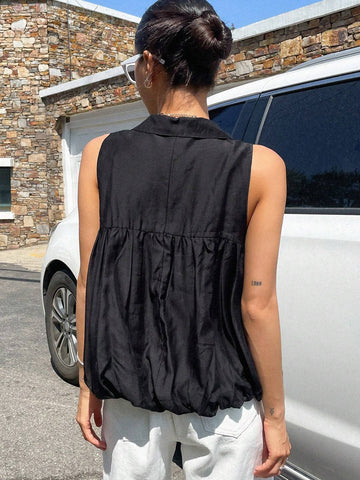 Solid Sleeveless Blouse Solid Sleeveless Blouse