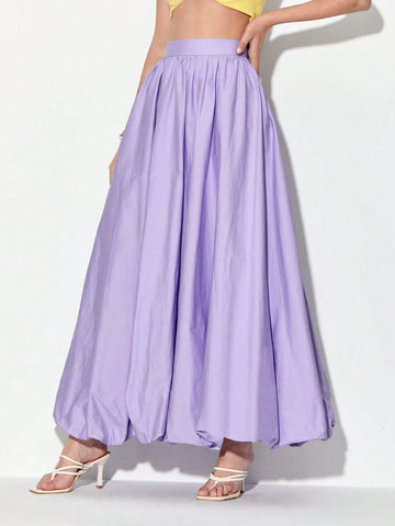 Solid Lantern Hem Skirt Solid Lantern Hem Skirt