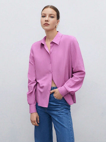 Solid Button Front Shirt Solid Button Front Shirt