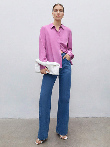 Solid Button Front Shirt Solid Button Front Shirt