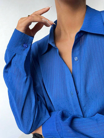 Solid Button Front Shirt Workwear Solid Button Front Shirt Workwear