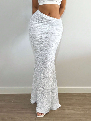 SXY Solid Mermaid Hem Skirt SXY Solid Mermaid Hem Skirt