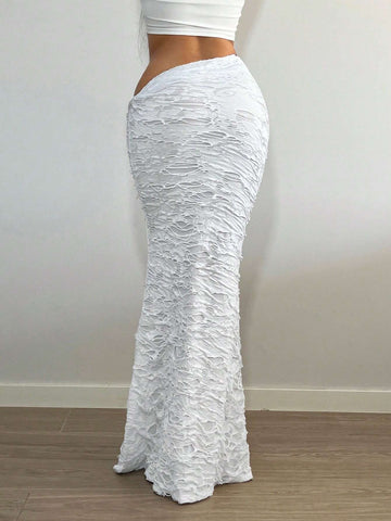 SXY Solid Mermaid Hem Skirt SXY Solid Mermaid Hem Skirt