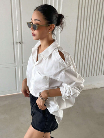 DAZY Solid Drop Shoulder Shirt DAZY Solid Drop Shoulder Shirt