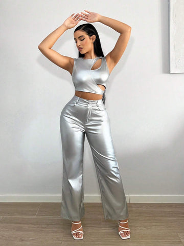 SXY High Waist PU Leather Wide Leg Pants SXY High Waist PU Leather Wide Leg Pants
