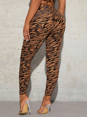 SXY Zebra Striped Print Leggings SXY Zebra Striped Print Leggings