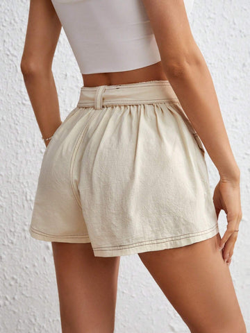 VCAY Flap Pocket Belted Cargo Shorts VCAY Flap Pocket Belted Cargo Shorts