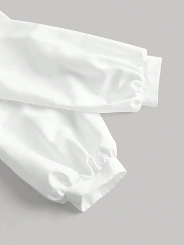 Lapel Neck Double Breasted Crop Blouse Lapel Neck Double Breasted Crop Blouse