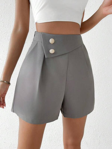 Privé High Waist Button Detail Shorts Privé High Waist Button Detail Shorts
