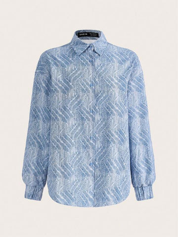 Allover Print Drop Shoulder Shirt Allover Print Drop Shoulder Shirt