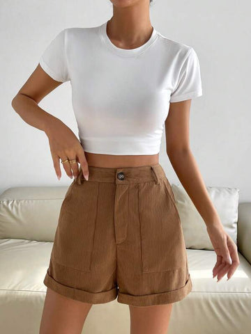Roll Up Hem Corduroy Shorts Roll Up Hem Corduroy Shorts