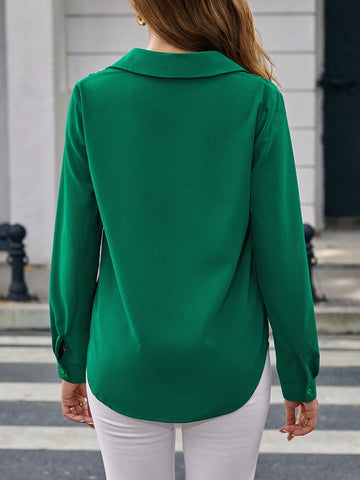 Solid Flap Detail Shirt Solid Flap Detail Shirt