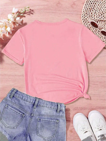 1pc Girls" Casual Style Sequin Pattern T-Shirt, Non-Real Sequins, Short Sleeve Lightweight Knit Tee With Stylish English Birthday Crowns And Patterns, Birthday Edition, Summer 1pc Girls" Casual Style Sequin Pattern T-Shirt, Non-Real Sequins, Short Sleeve Lightweight Knit Tee With Stylish English Birthday Crowns And Patterns, Birthday Edition, Summer