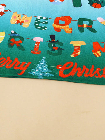 1pc Girls Casual Xmas Merry Christmas English Letters Graphic Long Sleeve Dress, Christmas 1pc Girls Casual Xmas Merry Christmas English Letters Graphic Long Sleeve Dress, Christmas