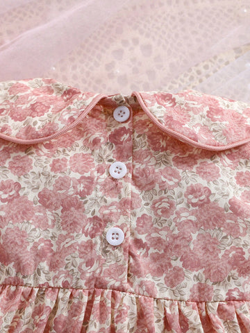 1pc Girls Petal Collar All-Over Floral Print Elegant Dress, Young Lady Style For Toddlers, Spring/Autumn Occasion Wear & Birthday Party 1pc Girls Petal Collar All-Over Floral Print Elegant Dress, Young Lady Style For Toddlers, Spring/Autumn Occasion Wear & Birthday Party