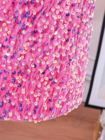 1pc Girls Plush Round Neck Ruffle Shoulder Dress, Spring/Autumn; 1pc Girls Mesh Polka Dot Sequin Zipper Back Long Sleeve Solid Color Dress 1pc Girls Plush Round Neck Ruffle Shoulder Dress, Spring/Autumn; 1pc Girls Mesh Polka Dot Sequin Zipper Back Long Sleeve Solid Color Dress