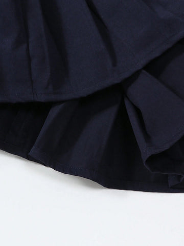 1pc Girls' School Style Dual-Breasted Plaid Patchwork Faux 2-Piece Long Sleeve A-Line Dress, Spring/Fall 1pc Girls' School Style Dual-Breasted Plaid Patchwork Faux 2-Piece Long Sleeve A-Line Dress, Spring/Fall