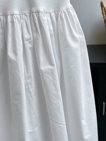 1pc Little Girls' French Style White Spaghetti Strap Sleeveless Dress, Summer 1pc Little Girls' French Style White Spaghetti Strap Sleeveless Dress, Summer