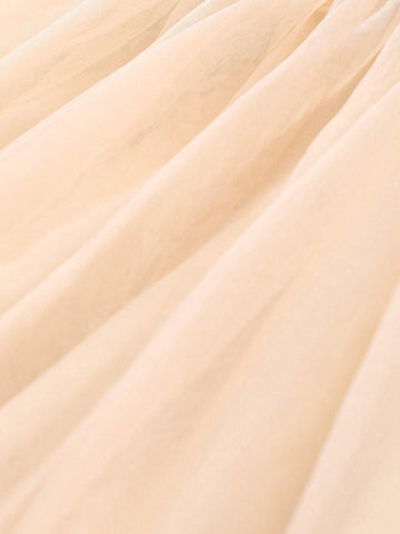 1pc Loose Casual Simple Solid Color Mesh Dress For Juniors, Ideal For Parties, Holidays And Summer Travel 1pc Loose Casual Simple Solid Color Mesh Dress For Juniors, Ideal For Parties, Holidays And Summer Travel