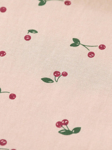 1pc Sweet Cherry Pattern Printed Girls' Vest Dress, Summer 1pc Sweet Cherry Pattern Printed Girls' Vest Dress, Summer