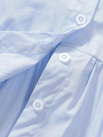 1pc Sweet Floral Embroidery Decor Long Sleeve Blouse For Toddler Girls, Spring/Fall 1pc Sweet Floral Embroidery Decor Long Sleeve Blouse For Toddler Girls, Spring/Fall