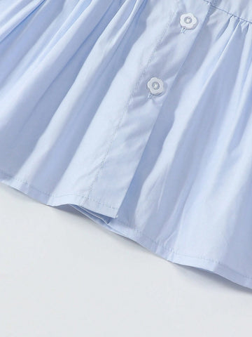 1pc Sweet Floral Embroidery Decor Long Sleeve Blouse For Toddler Girls, Spring/Fall 1pc Sweet Floral Embroidery Decor Long Sleeve Blouse For Toddler Girls, Spring/Fall