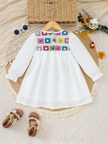 1pc Toddler Colorful Floral Patchwork Long Sleeve Jumpsuit, Fashionable And Versatile, Fall 1pc Toddler Colorful Floral Patchwork Long Sleeve Jumpsuit, Fashionable And Versatile, Fall