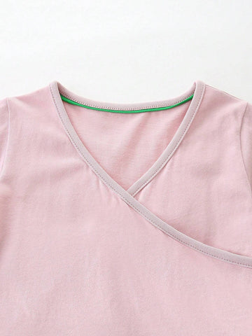 1pc Toddler Girls" Casual Animal Embroidery Patchwork V-Neck Short Sleeve Dress For Summer 1pc Toddler Girls" Casual Animal Embroidery Patchwork V-Neck Short Sleeve Dress For Summer