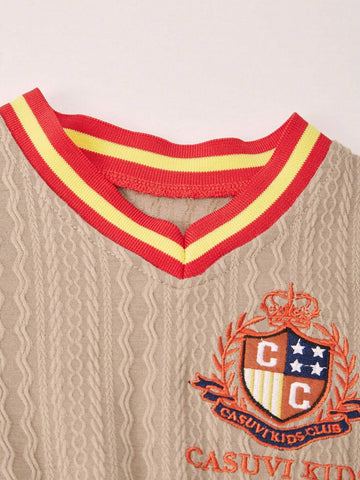 1pc Toddler Girls' Casual Contrast Collar & Hem Mesh Panel Short Sleeve Dress 1pc Toddler Girls' Casual Contrast Collar & Hem Mesh Panel Short Sleeve Dress