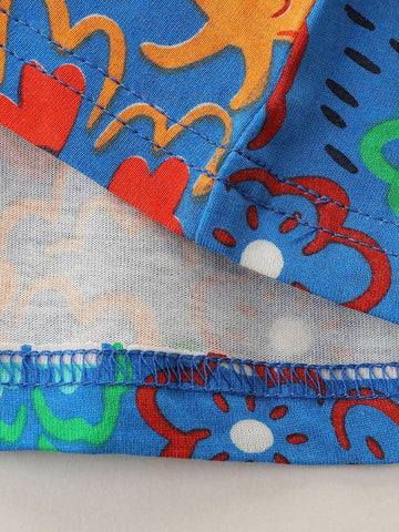 1pc Toddler Girls" Casual Jungle Printed Round Neck Short Sleeve Dress For Summer 1pc Toddler Girls" Casual Jungle Printed Round Neck Short Sleeve Dress For Summer