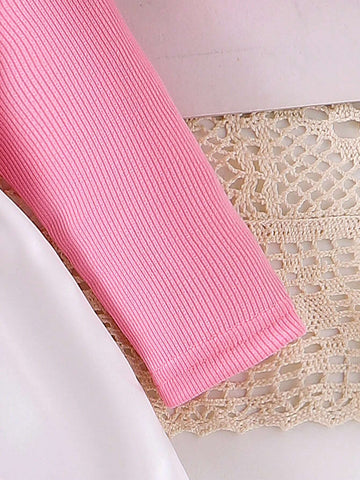 1pc Toddler Girls' Cute Long Sleeve Bow Printed Dress, Spring/Autumn 1pc Toddler Girls' Cute Long Sleeve Bow Printed Dress, Spring/Autumn