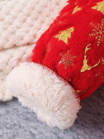 1pc Young Girl Girls' Christmas Tree & Reindeer Fuzzy Fleece Hooded Sweatshirt, Winter, Toddler Christmas Outfit 1pc Young Girl Girls' Christmas Tree & Reindeer Fuzzy Fleece Hooded Sweatshirt, Winter, Toddler Christmas Outfit