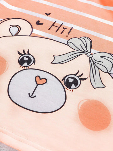 1set Girl Striped Cute Cartoon Animal Print Hoodie Dress With Square Crossbody Bag 1set Girl Striped Cute Cartoon Animal Print Hoodie Dress With Square Crossbody Bag