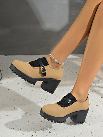 2024 New Fashion Women High Heel Shoes Lady Mary Jane Platform Pumps Thick Heel Open Toe 2024 New Fashion Women High Heel Shoes Lady Mary Jane Platform Pumps Thick Heel Open Toe