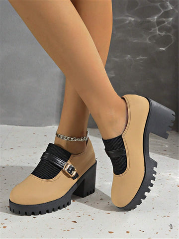 2024 New Fashion Women High Heel Shoes Lady Mary Jane Platform Pumps Thick Heel Open Toe 2024 New Fashion Women High Heel Shoes Lady Mary Jane Platform Pumps Thick Heel Open Toe