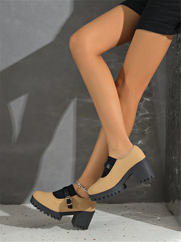 2024 New Fashion Women High Heel Shoes Lady Mary Jane Platform Pumps Thick Heel Open Toe 2024 New Fashion Women High Heel Shoes Lady Mary Jane Platform Pumps Thick Heel Open Toe