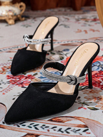 2024 Women Pointed Toe Mules, European & American Fashion Suede Slip-On High Heel Closed-Toe Pumps 2024 Women Pointed Toe Mules, European & American Fashion Suede Slip-On High Heel Closed-Toe Pumps