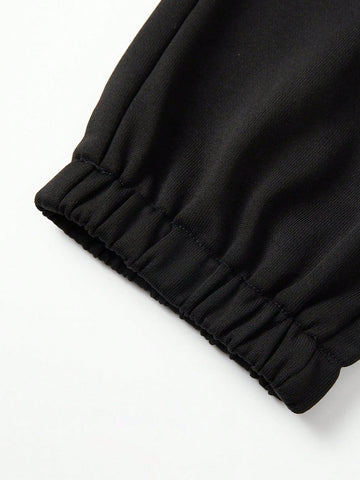 2pcs/Set Women Solid Color Minimalist Hoodie And Pants Set, Daily Wear 2pcs/Set Women Solid Color Minimalist Hoodie And Pants Set, Daily Wear