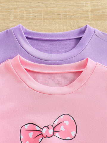 2pcs/Set Young Girl Autumn/Winter Outfit, Casual Cute Cartoon Cat Print Crew Neck Sweatshirt And Slim Fit Pants 2pcs/Set Young Girl Autumn/Winter Outfit, Casual Cute Cartoon Cat Print Crew Neck Sweatshirt And Slim Fit Pants